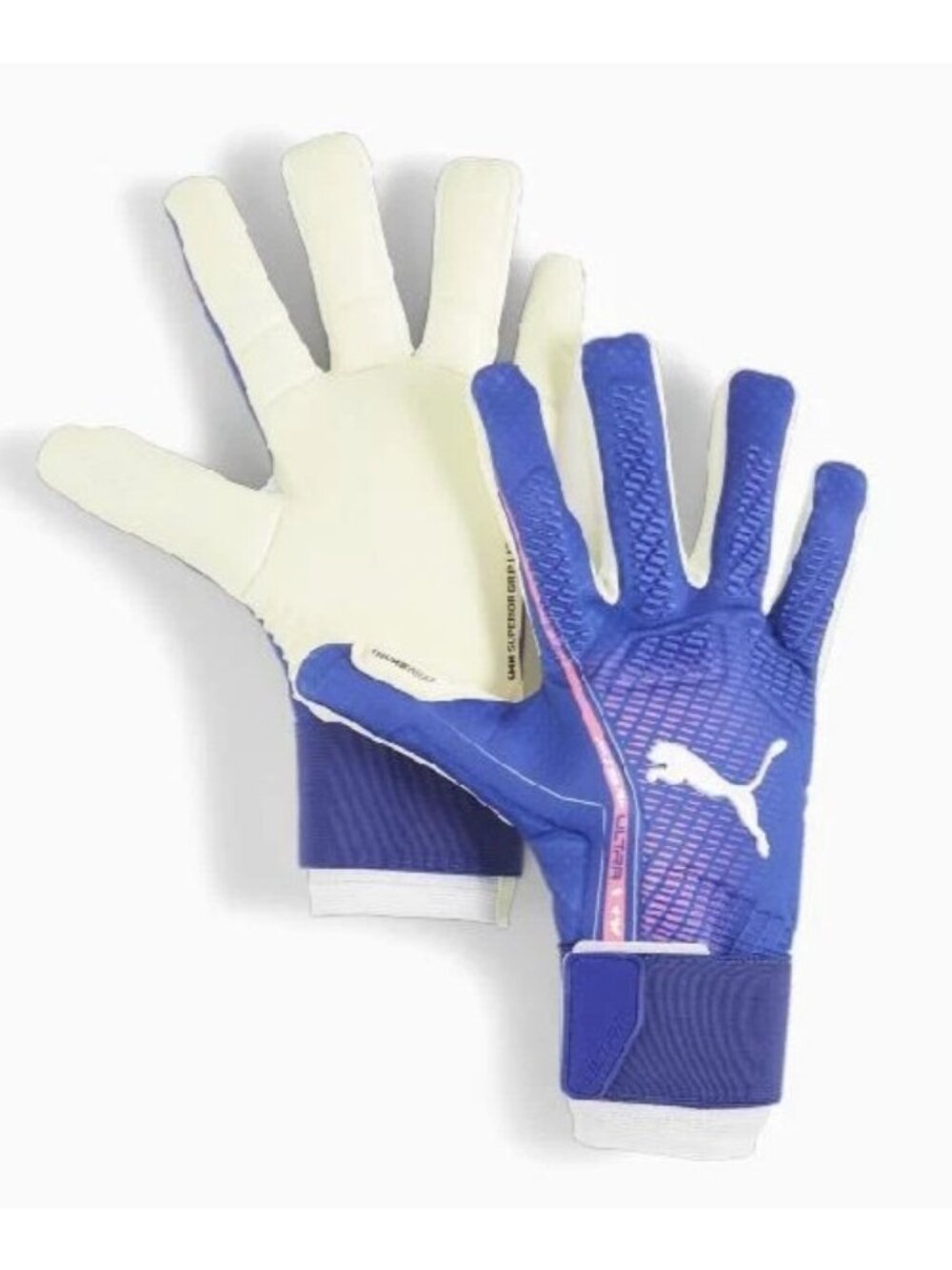 Men's Puma Goalkeeper Gloves Soccer Hybrid Cut 4MM Blue 041948-01 Size 9